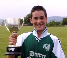 Crana College team captain and 'Man of the Match', Niall Rodden.