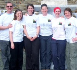 Pictured at the end of the Four Peak Challenge are, from left, Brian Sinnott, Siobhan McCallion, Brenda Twohig, Deirdre O'Farrell, Josephine McCallion and Noreen McCallion.