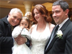Bertie meets newlyweds Leanne Friel and William Houvane with Leanne's niece Cassy Lyons.