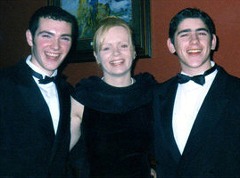 Jonathan Gill, Rachael Higgins and William White at the formal in the Redcastle Hotel in 1998.