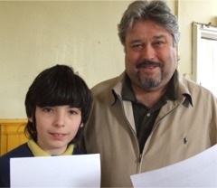 Sean Rea, Priestown, Carn and his 11-year old son Patrick try out for the auditions.