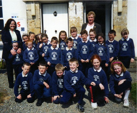Pupils from Scoil Mhuire, Gleneely, pictured on a trip to Greencastle in 1999. 