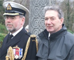 Canadian Naval Captain Norman Jolin and the Canadian Ambassador to Ireland Patrick Binns at the remembrance ceremony in Fahan.
