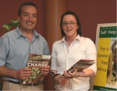 Pictured at the recent launch of Self Help Africa's national campaign are Self Help Africa ceo Ray Jordan and Donegal fundraising co-ordinator Lorraine McPeake.