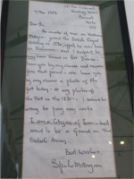 The letter from Spike Milligan on show at Fort Dunree.