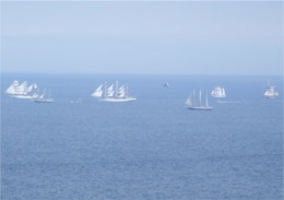 The start of the Tall Ships' Race off Inishowen Head.