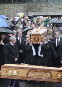 The Funeral of Darren Downey and Gary McLaughlin in Burt on Wednesday. Pic: Trevor McBride.