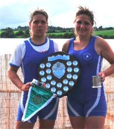 Laura and Claire DUrso pictured with their national trophy at the National Rowing Championships Inniscarra, Co Cork. 