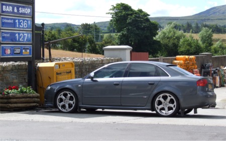 Paul Doherty's Audi A4 parked where he had left it in Clonmany on Sunday night before the tragic crash.