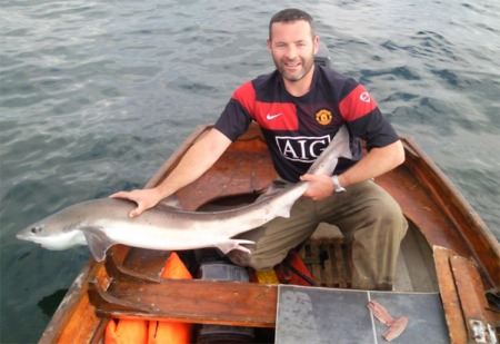 Joe Doherty who caught this 5ft tope in Lough Foyle.