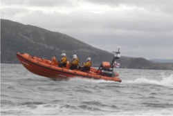 The RNLI crew in action on the Swilly.