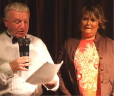 Paul McLoone interviews Rita Kelly from Carndonagh at the DACC fashion show.