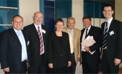 Pictured at their meeting with EU Transport Commisioner, Jacques Barrot in Strasbourg last year are, left to right, Cllr. Pdraig MacLochlainn, Caomhghn  Caolin, TD, Bairbre de Brn, MEP, EU Transport Commisioner, Jacques Barrot, Pat Doherty MEP and Senator Pearse Doherty. The meeting was part of Sinn Fin's lobby for an upgrade to the Donegal/ Dublin road.