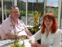Festival organiser Michael Doherty and floral designer Jayne Marshe.