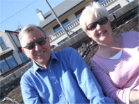 Albert and Rosemary Moore, Derry, enjoying the sunshine in Moville.