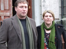 Molly's parents, Paul Gregan and Maria Markey outside Carndonagh Coroner's Court.