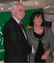 Green Party leader and Environment Minister John Gormley with Sheenagh McMahon.