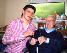 Ronan McLaughlin with his grandfather Dr Denis McLaughlin.