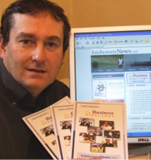 Brendan Deehan with the printed Business Directory from InishowenNews.com