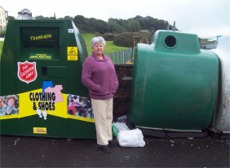 Marian McDonald at the bottle banks in Moville