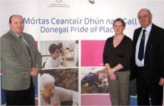 Garry Martin, Donegal County Council community and enterprise divisional manager; Donegal Mayor John Boyle and Michelle McGill, community and enterprise division at the launch of the Pride of Place 2008 Awards for County Donegal.