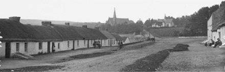 A photo of an old Moville Quay Street - on display as part of the County Archives' travelling exhibition.