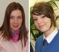 Candidates in the Donegal Youth Elections are from left, Scoil Mhuire student Laura O'Connell and Danielle ni Dhomhaill, Gaelcholaiste Chineal Eoghain.