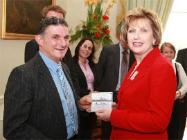 Albert Doherty from Quigleys Point, meets President Mary McAleese.