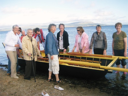 Members of Inishowen cancer group Éist pictured at the launch of their beautiful Dunfanaghy currach in August 2009. Also included in photo is Dónal MacPolin.