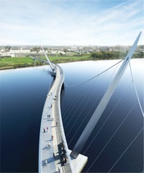 An aerial view of the proposed new Peace Bridge.