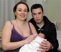 Inishowen's first 2009 baby, Leagh Sarah Boyce, pictured with her delighted parents Diana and Kevin.