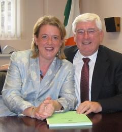 Senator Cecilia Keaveney pictured with Education Minister Batt O'Keeffe.