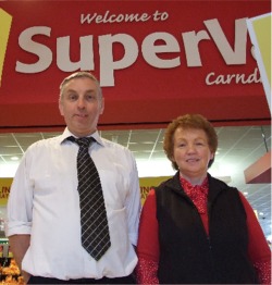 Gerry and Bridie at their SuperValu store in Carndonagh.