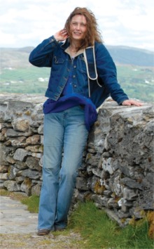 Bettina pictured at the walls of Grianan of Aileach, Burt.