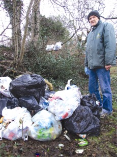 Local environmentalist Brendan McLaughlin at the site of illegal dumping in Millfield, Buncrana.