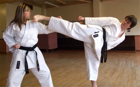 Brother and sister Karate experts, James and Tracey McBrearty from Bridgend, in action at Aileach, Burnfoot.