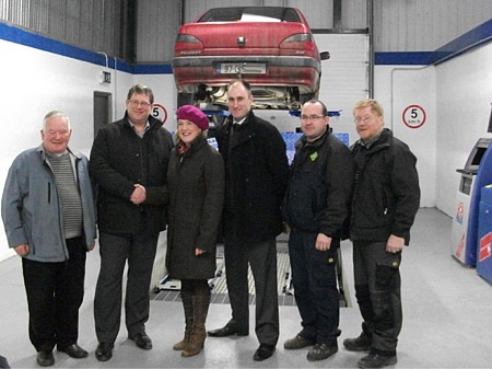 Senator Cecilia Keaveney visits the new NCT centre in Carndonagh where she meets NCT managing director Grant Henderson, Michael McLaughlin, site owner; Peter Shiels, NCT property manager; Aidan Donaghey, manager of the NCT centre and Pauric Judge, NCT North West Regional Maintenance.