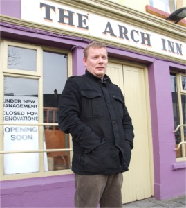 Sean Ruddy outside the Arch Inn in Carndonagh.