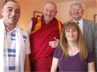 Nina Quigley with, from left, John Breslin, Derry, Buddhist monk, Paddy Masterson, Lifford and Cyril Morrison. 